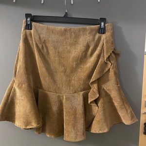 Corduroy ruffled skirt